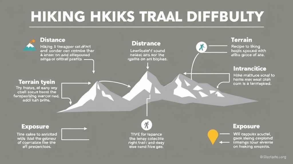 등산로 난이도를 분류하는 여러 기준 요소들을 보여주는 차트 이미지