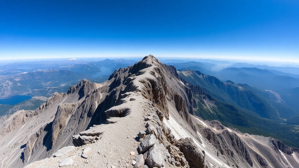 좁고 가파른 산능선 지형의 모습